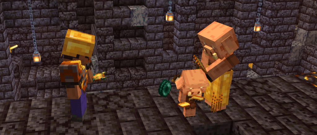Minecraft Players and Pig
