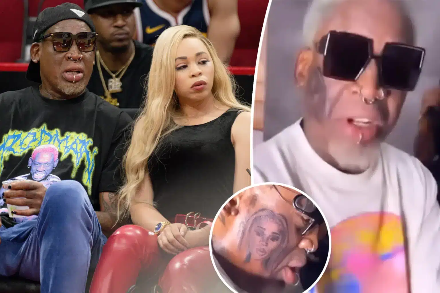 Dennis Rodman's Face Tattoo of Mystery Girlfriend