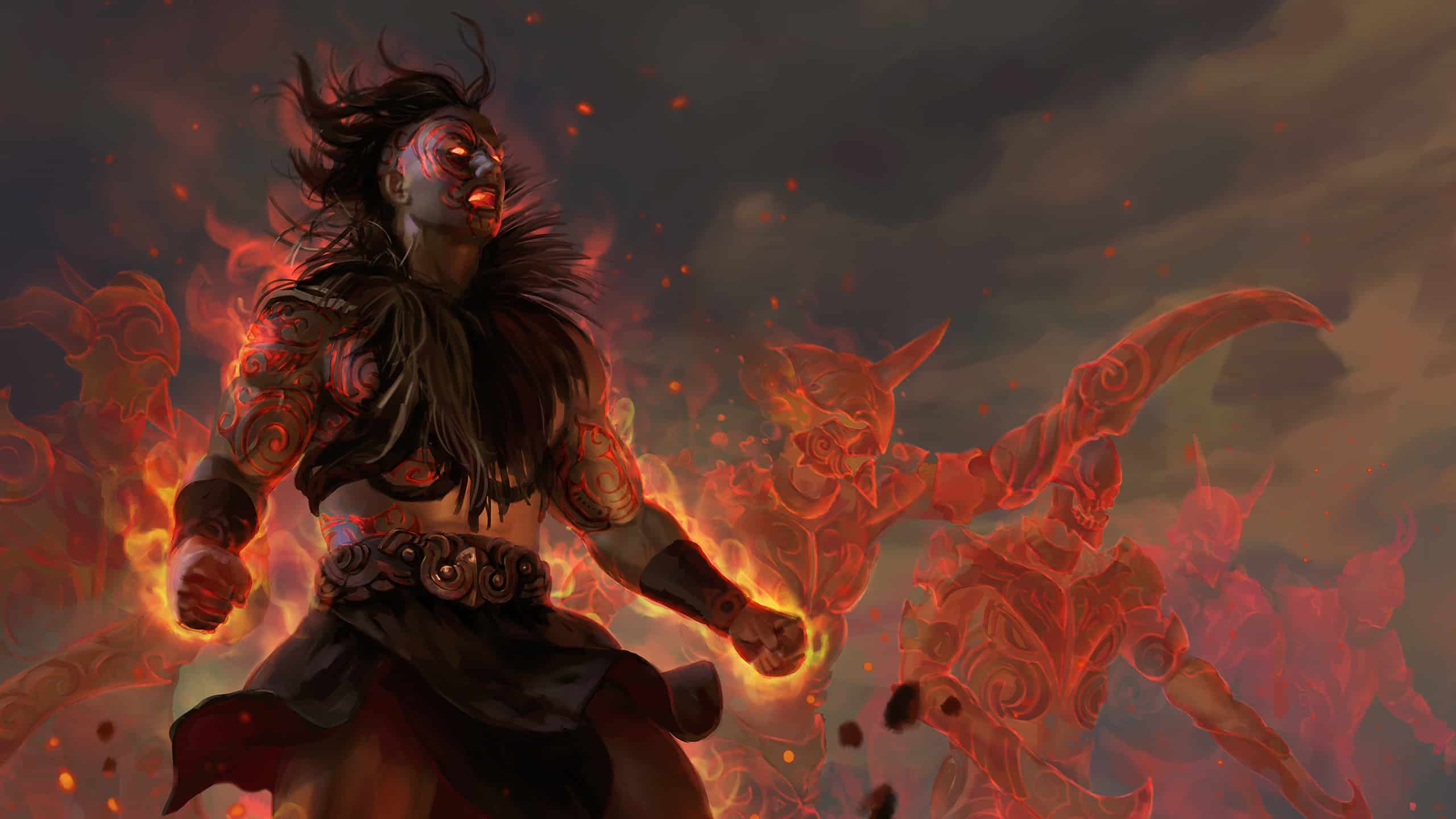 Path of Exile man in fire