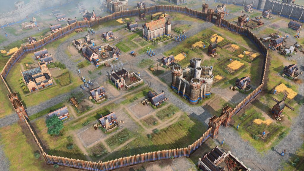Age of Empires 4 inside a walled player base