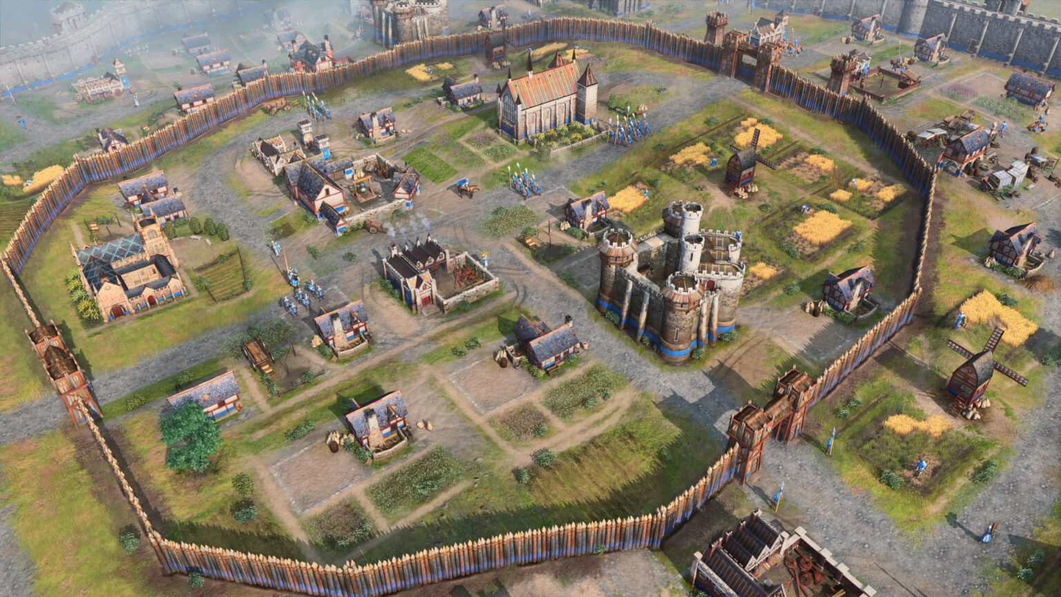 Age of Empires 4 inside a walled player base