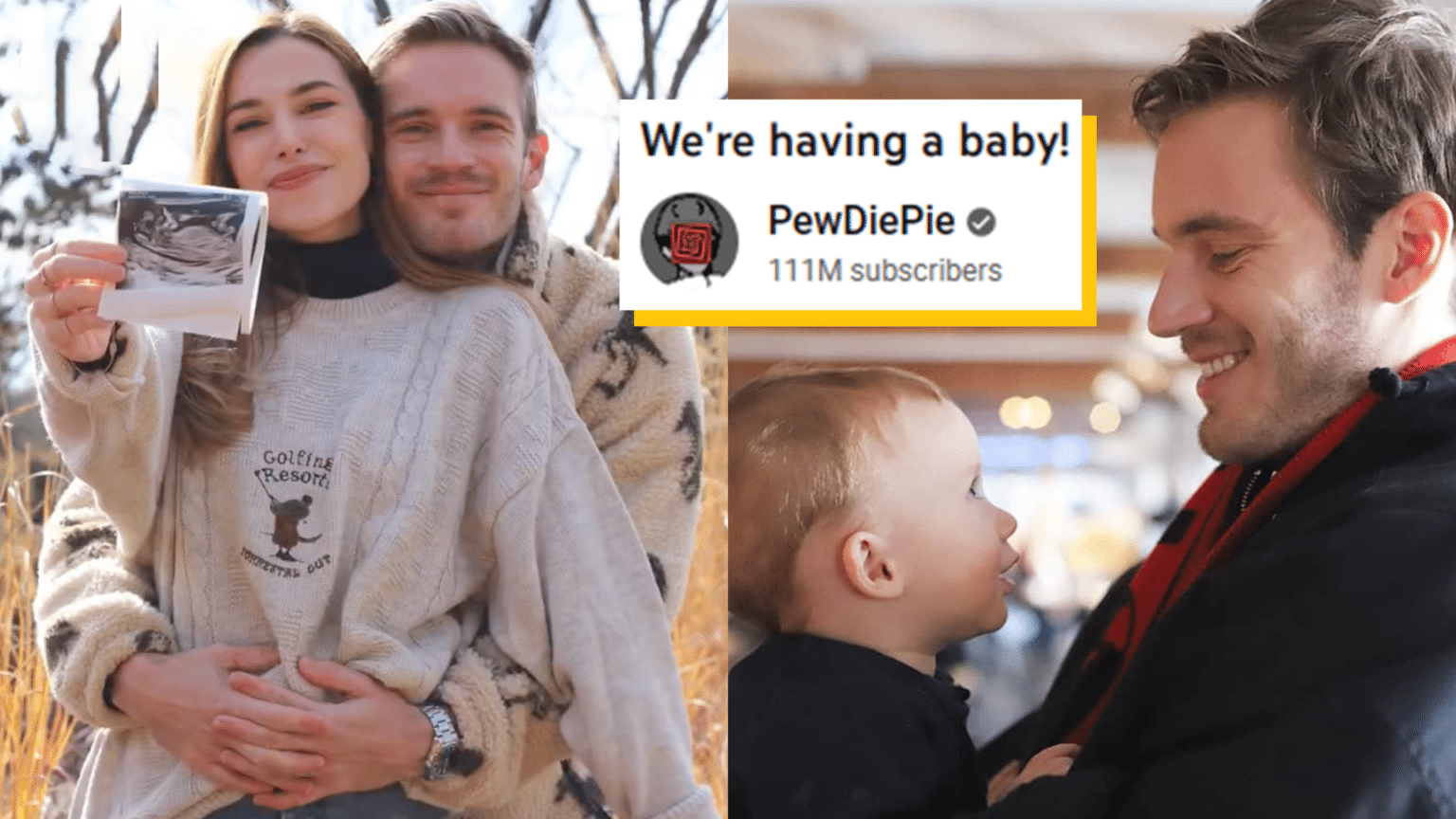 PewDiePie and Marzia with their son