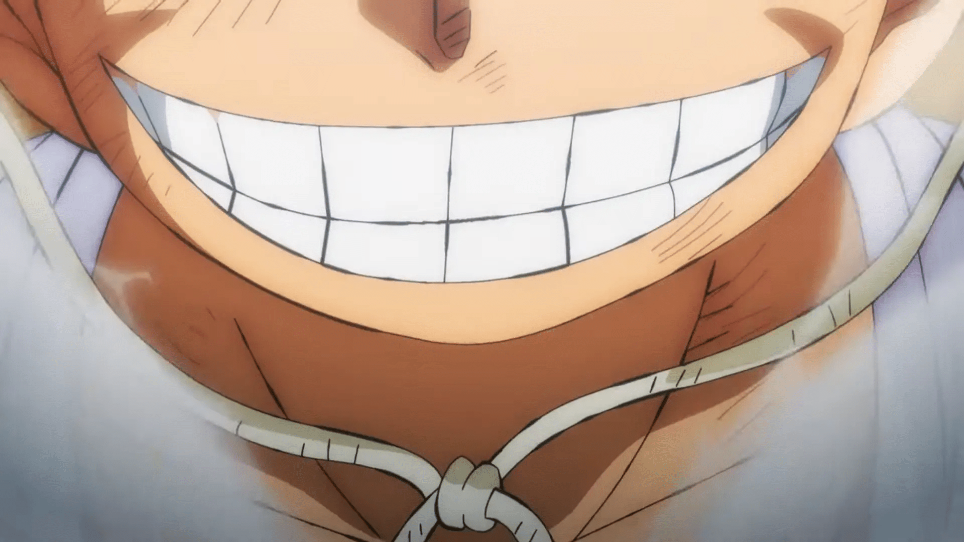 Luffy with a huge grin