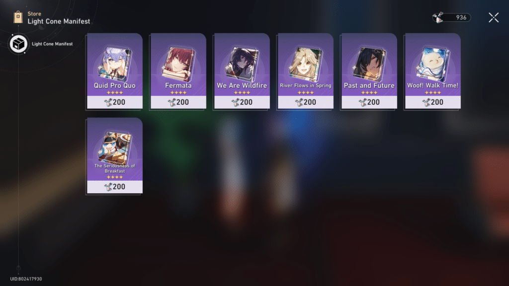 Light Cone Manifest- Honkai: Star Rail